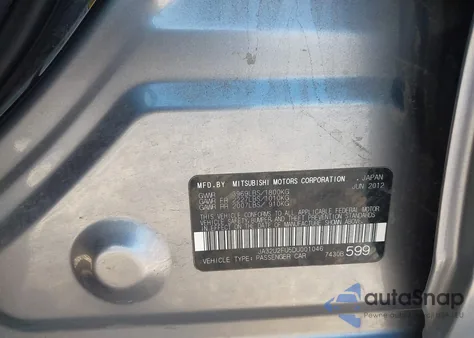 2013 Mitsubishi Lancer Es z USA, uszkodzony, nr VIN JA32U2FU5DU001046